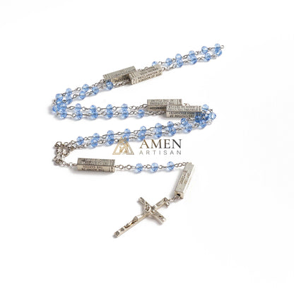 Barra misteriosa grabada del Rosario de los Misterios