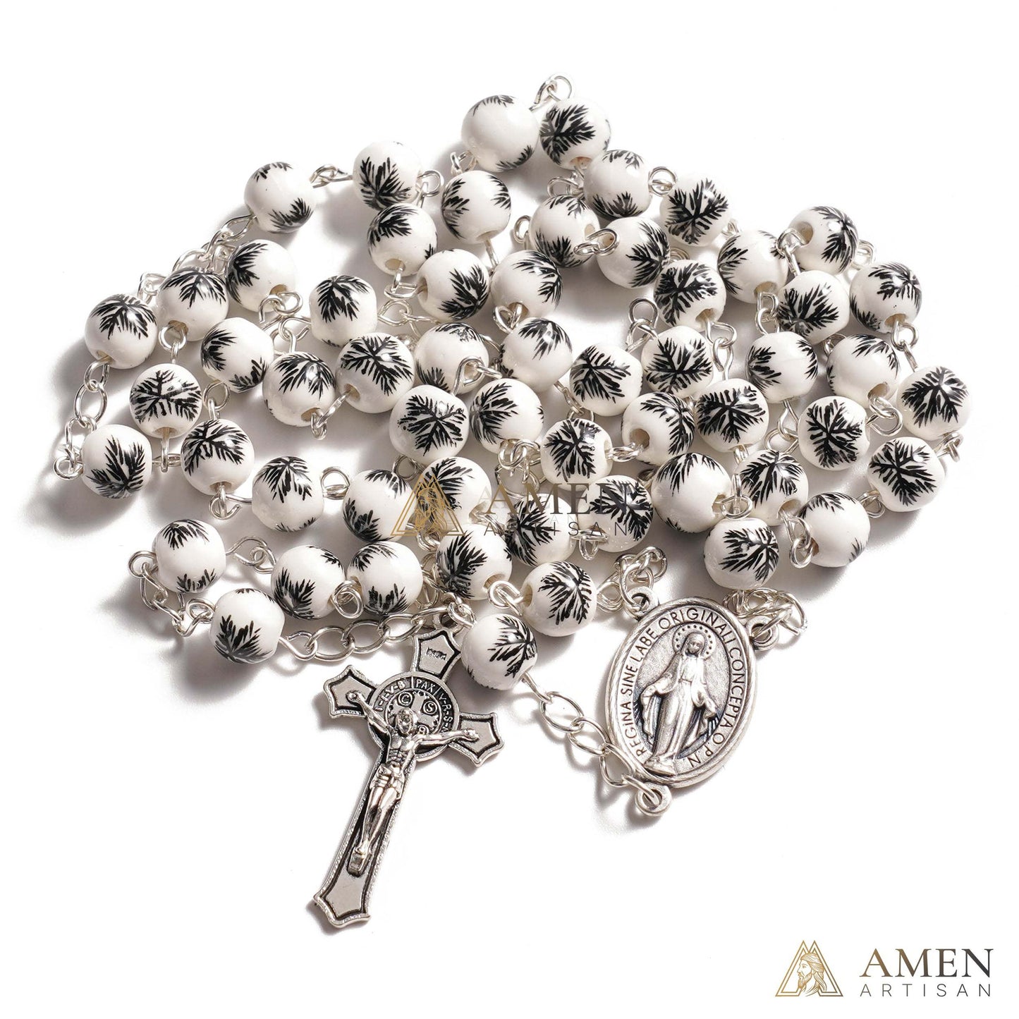 Pine Needles Ceramic Rosary