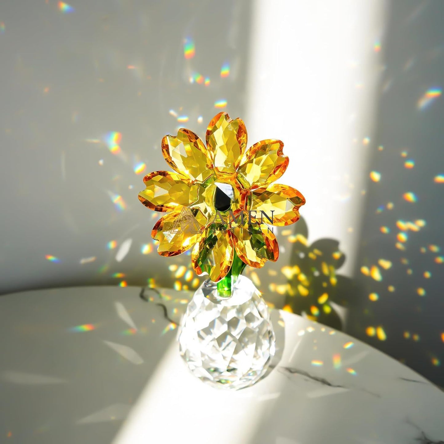Crystal Sunflower Figurine Amen Artisan