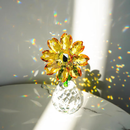 Crystal Sunflower Figurine Amen Artisan
