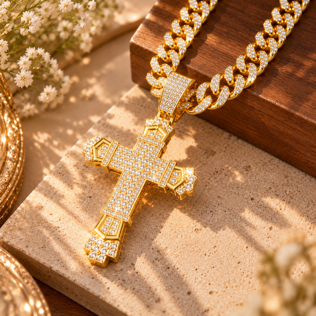 Statement Cross Pendant Necklace