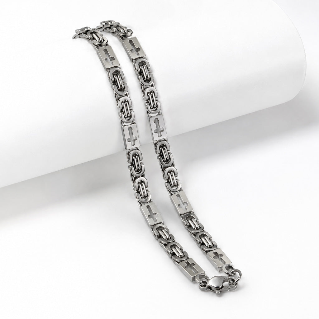 【DEAL TODAY】Two-Tone Cross Link Chain Necklace