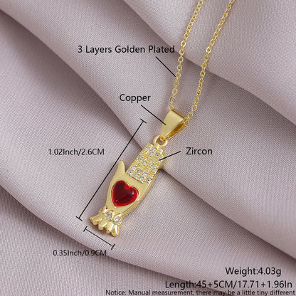 Gold-Plated Gothic Heart CZ Cross Pendant Amen Artisan