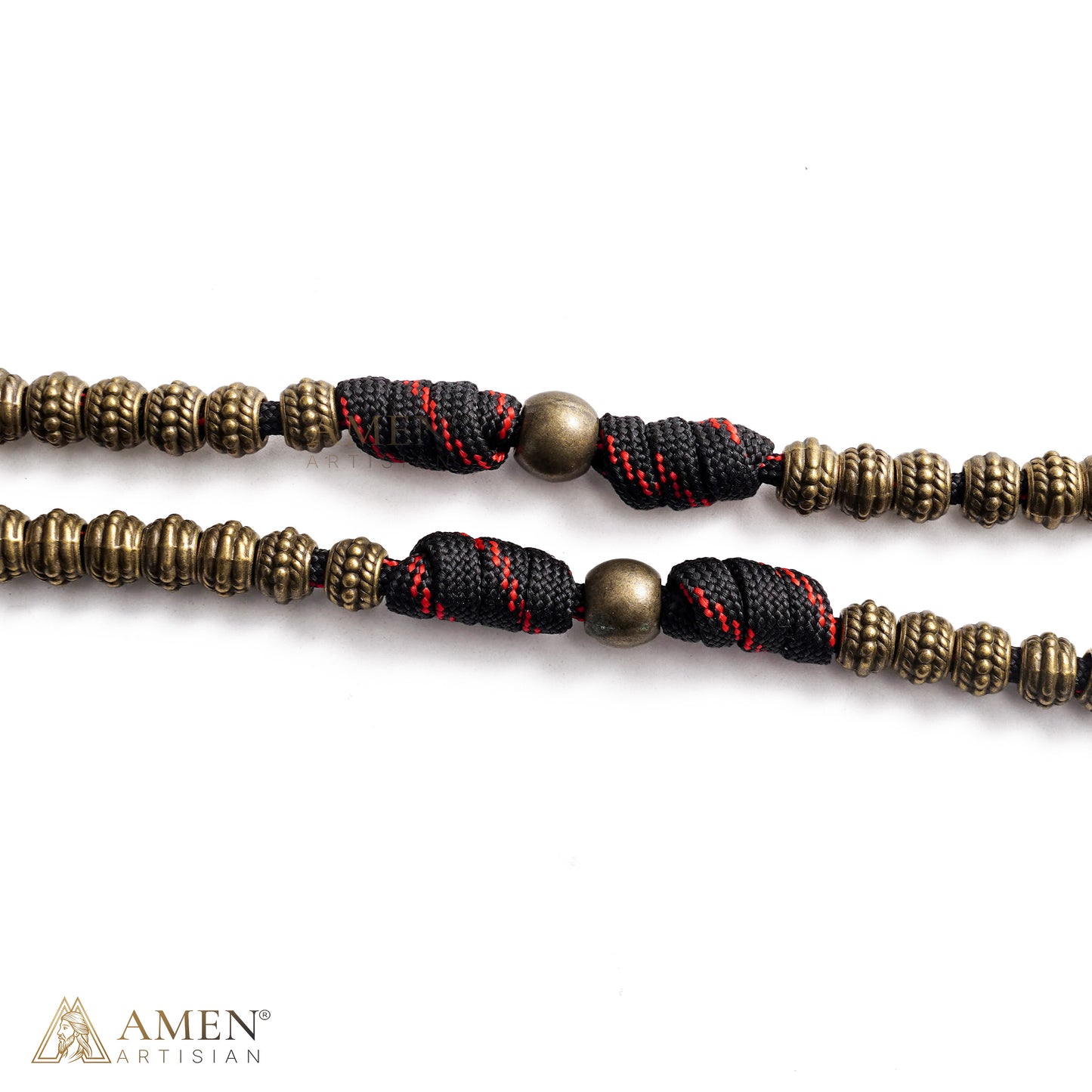 A Steady Rhythm of Prayer — Bronze Paracord Rosary with Smooth-Turning Beads