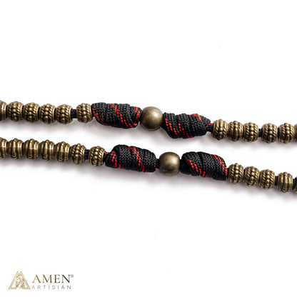 A Steady Rhythm of Prayer — Bronze Paracord Rosary with Smooth-Turning Beads