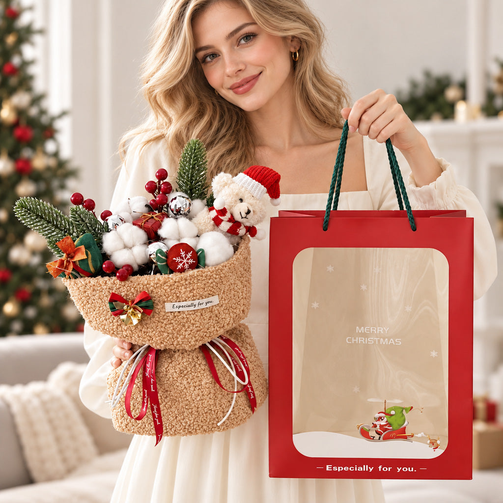 Christmas Teddy Bear Gift Bouquet