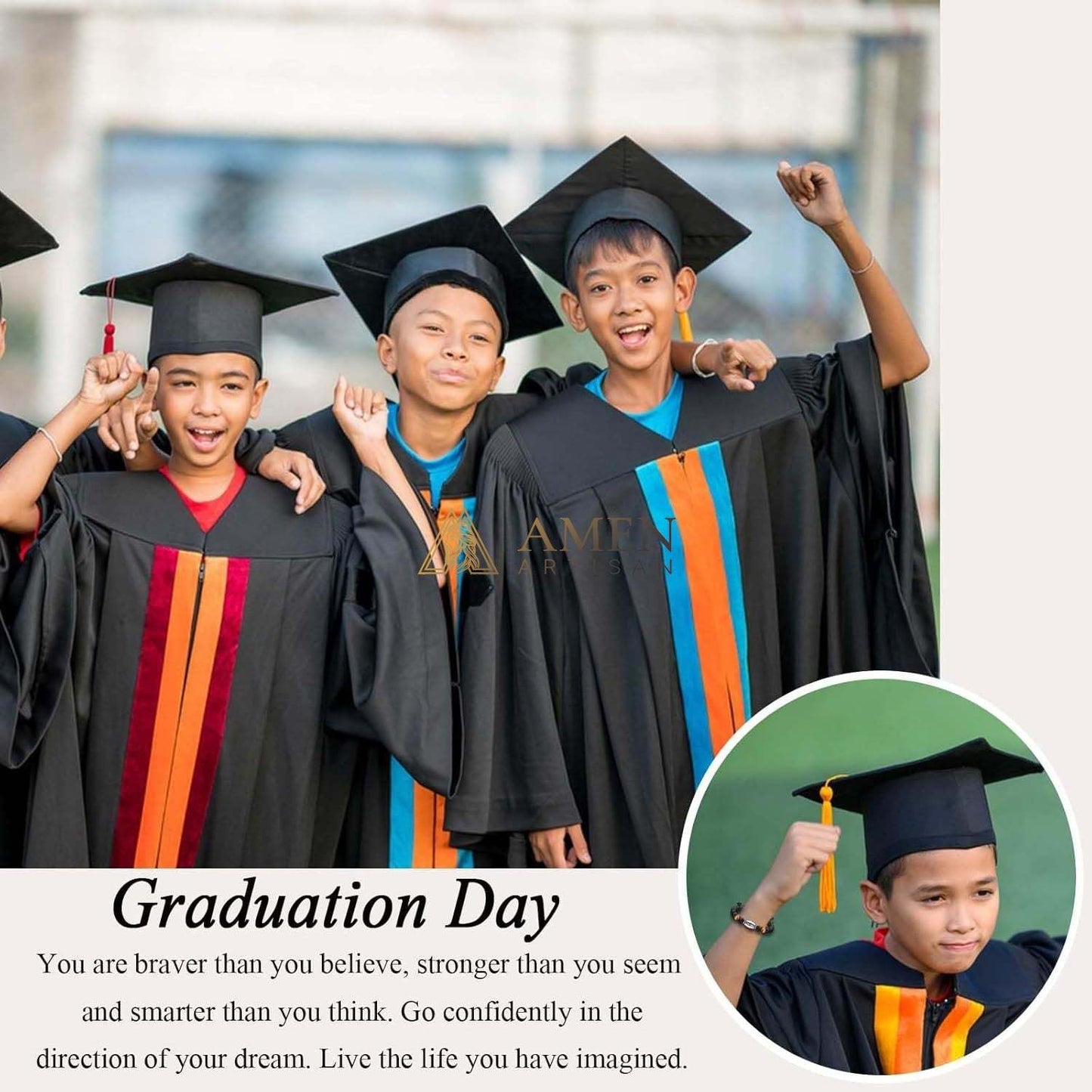 Natural Stone Bead Football Braided Bracelet Amen Artisan