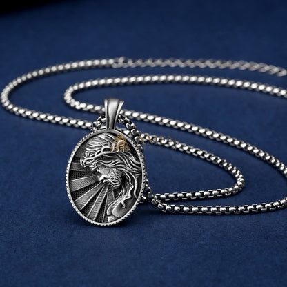 Jesus Crown of Thorns Oval Pendant Necklace Amen Artisan