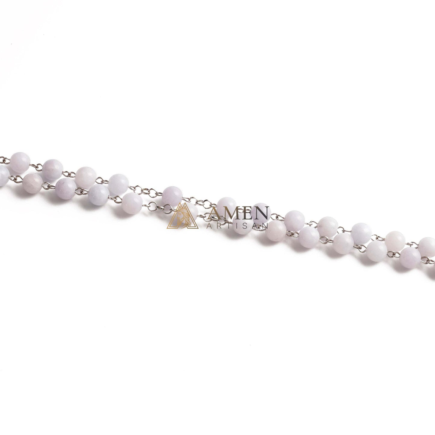 Aquamarine Chalcedony Rosary Amen Artisan