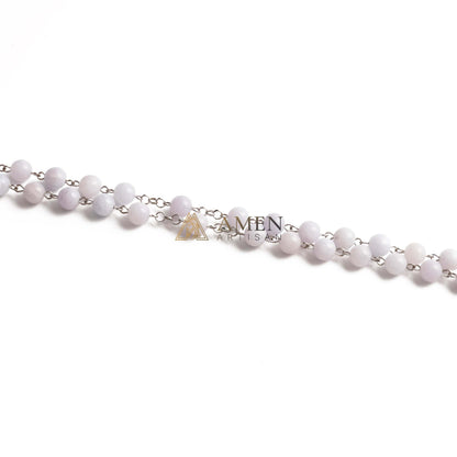 Aquamarine Chalcedony Rosary Amen Artisan