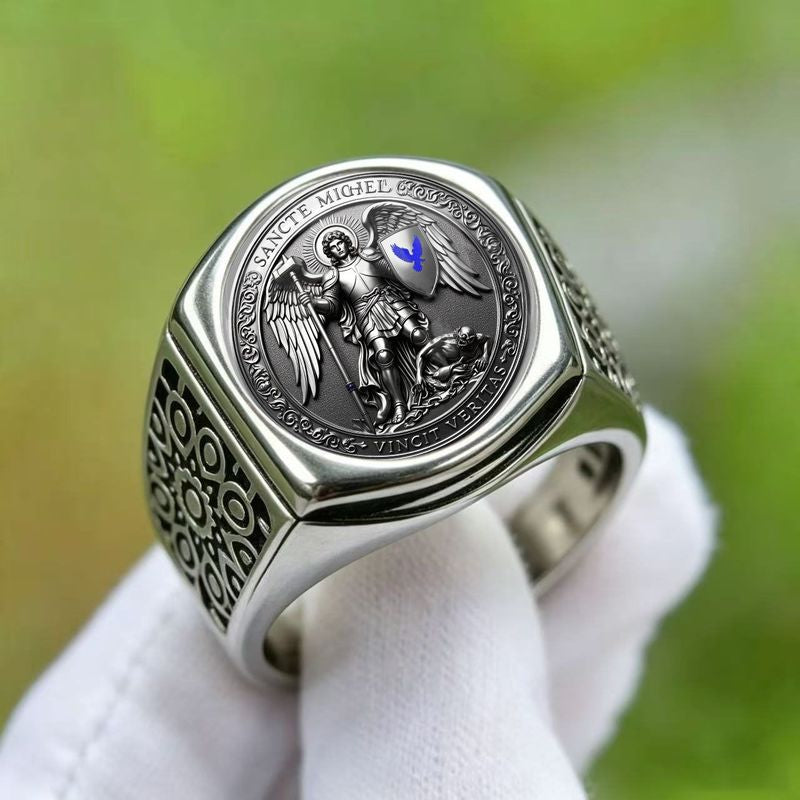 【DEAL TODAY】St. Michael the Archangel Signet Ring | Amen Artisan