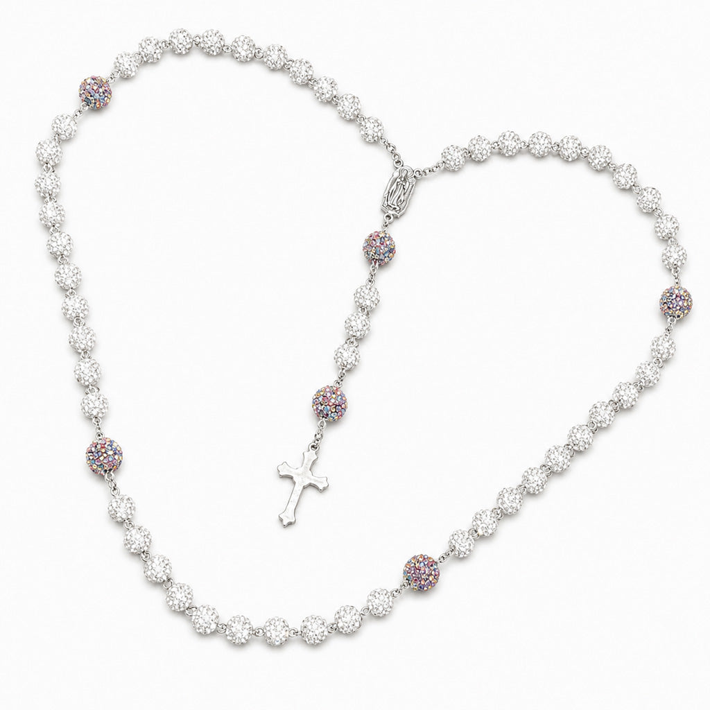 Our Lady of Guadalupe Five-Decade Rosary with Rhinestone-Covered Beads — Devotion | Amen Artisan®