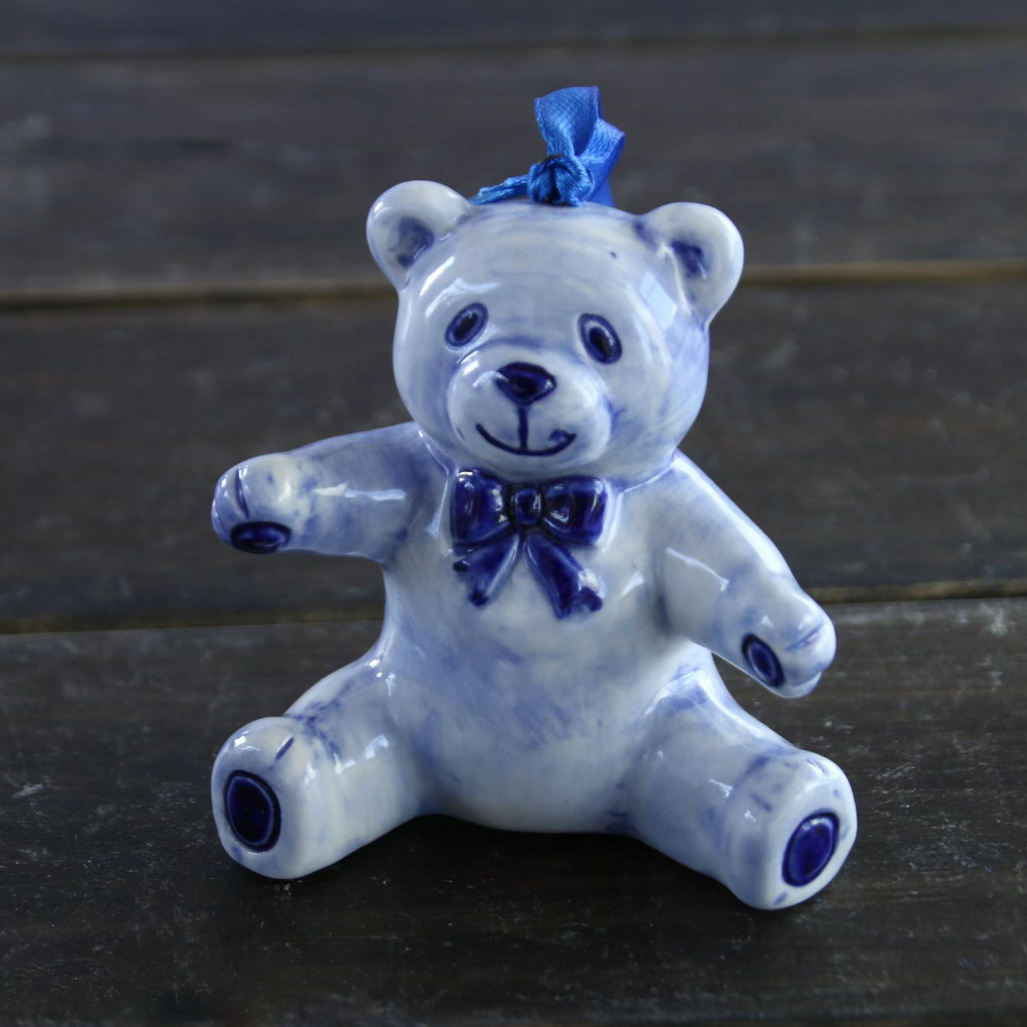 Delft Blue Ceramic Tabletop Ornament Amen Artisan