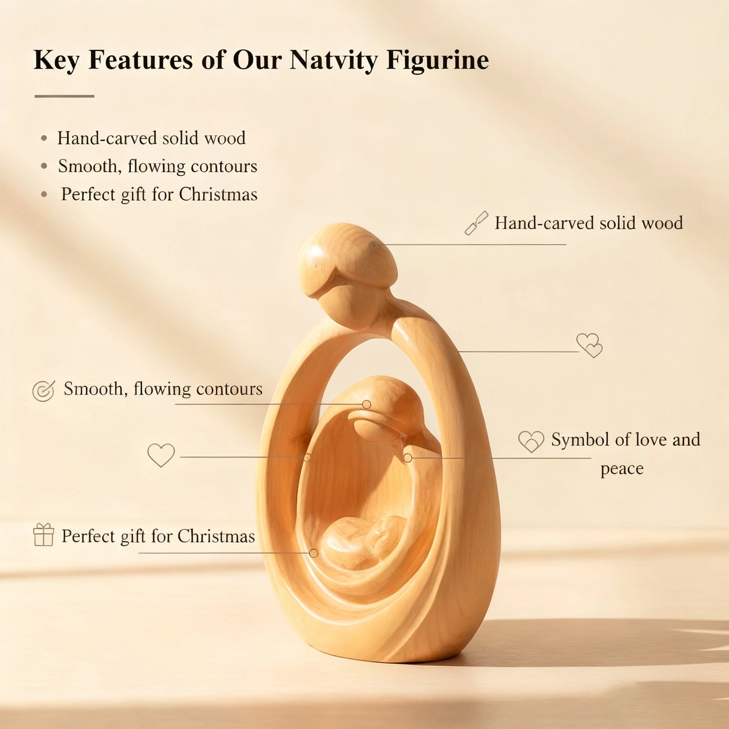 Holy Family Wooden Carving Amen Artisan