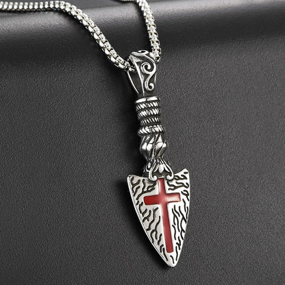 Amen Artisan Vintage Carved Cross Oil Drop Craft Pendant