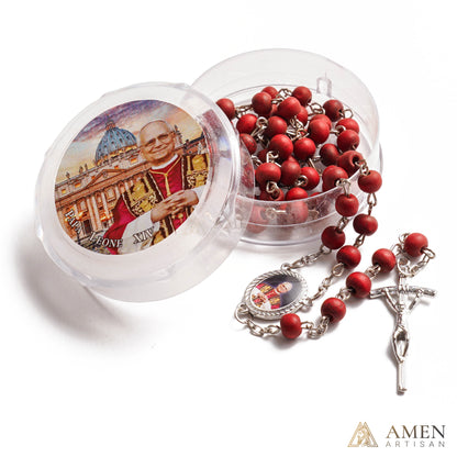 Aromatic Papal Wood Rosary — Scented Wooden Catholic Prayer Beads