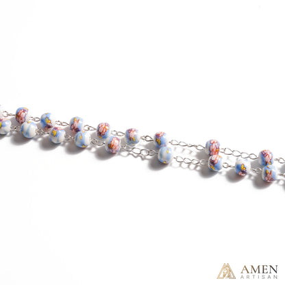 Magnolia Ceramic Rosary Amen Artisan
