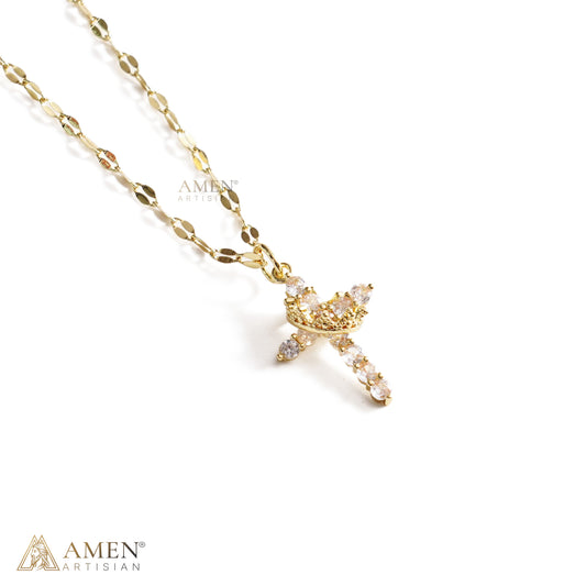 【DEAL TODAY】Sparkling Zircon Cross Necklace with A-Z Initial Charm