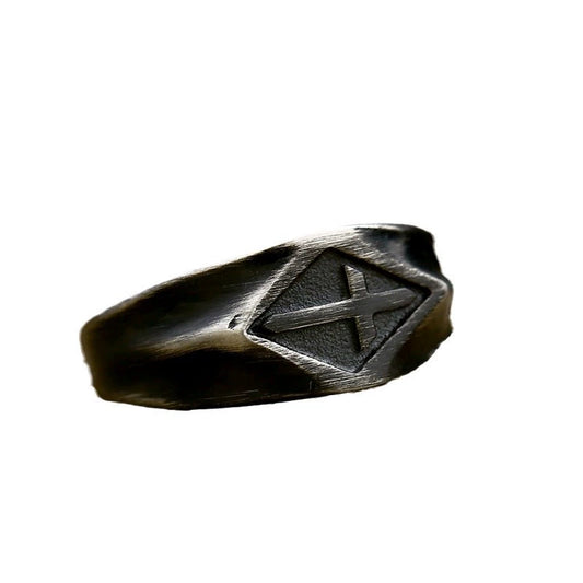 $0.99 Deal Retro Frosted Cross Stainless Steel Ring