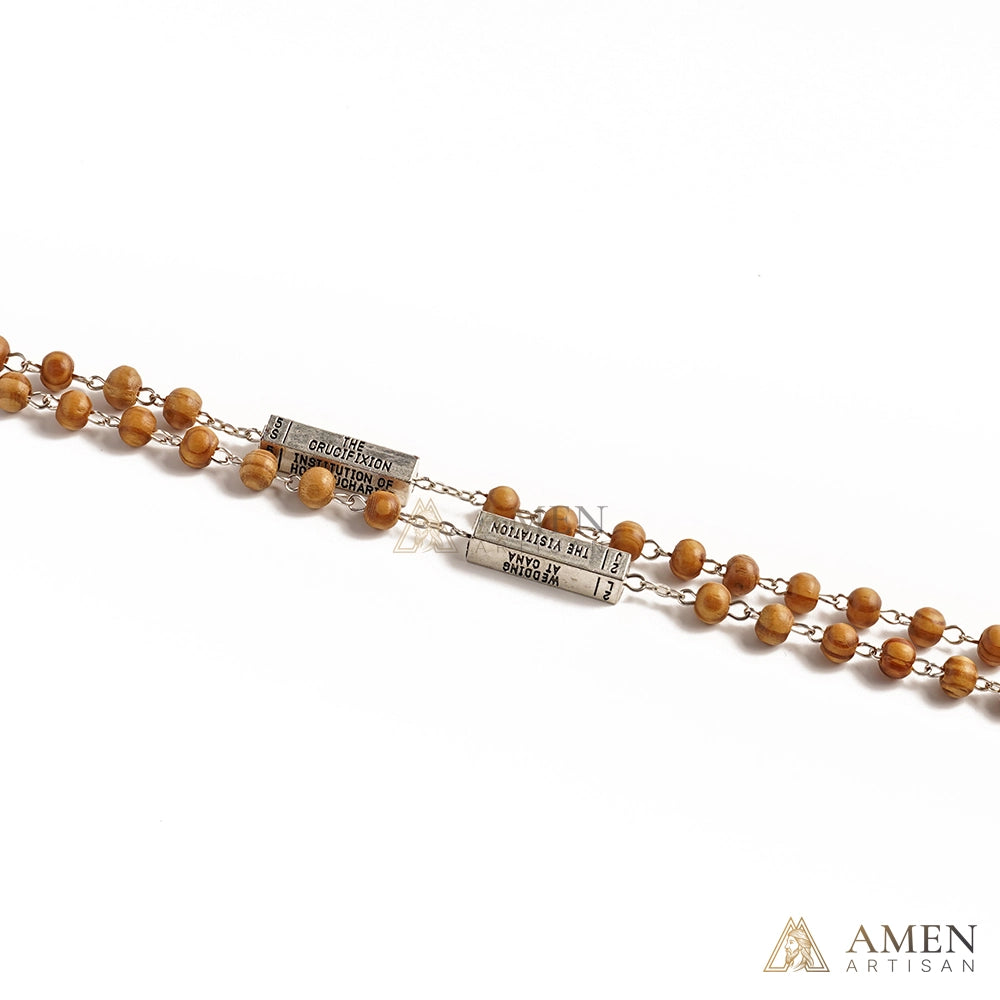 【Deal Today】Wooden Rosary with Mystery Guide Bars