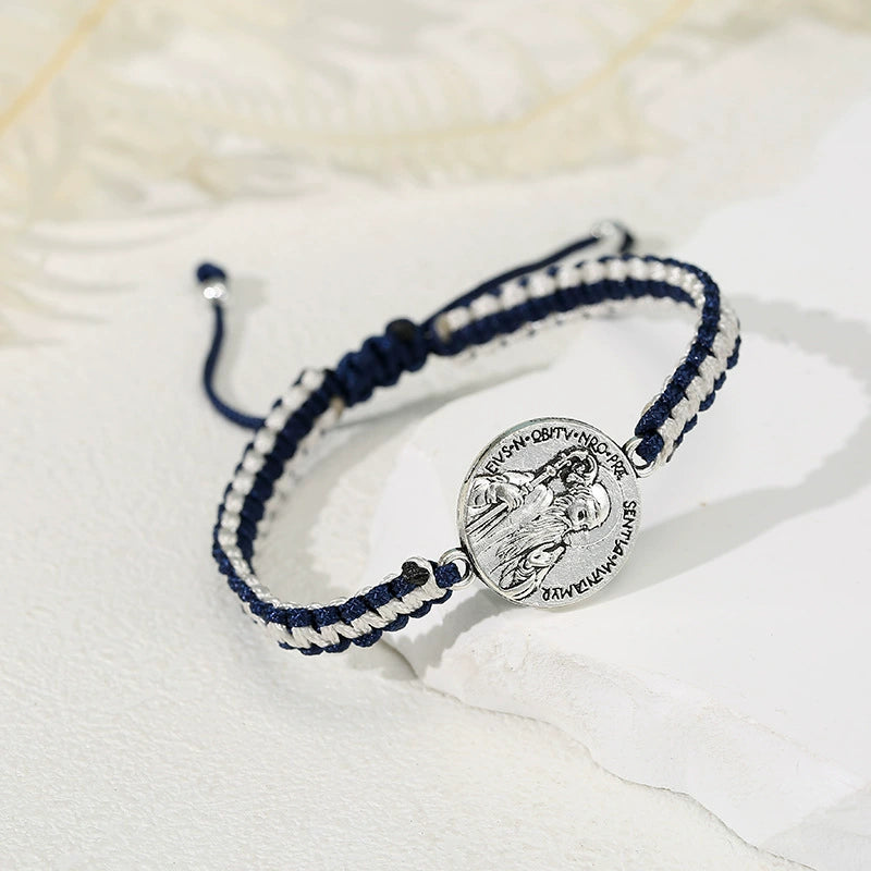 $0.99 Deal Jesus Portrait Pendant Braided Bracelet