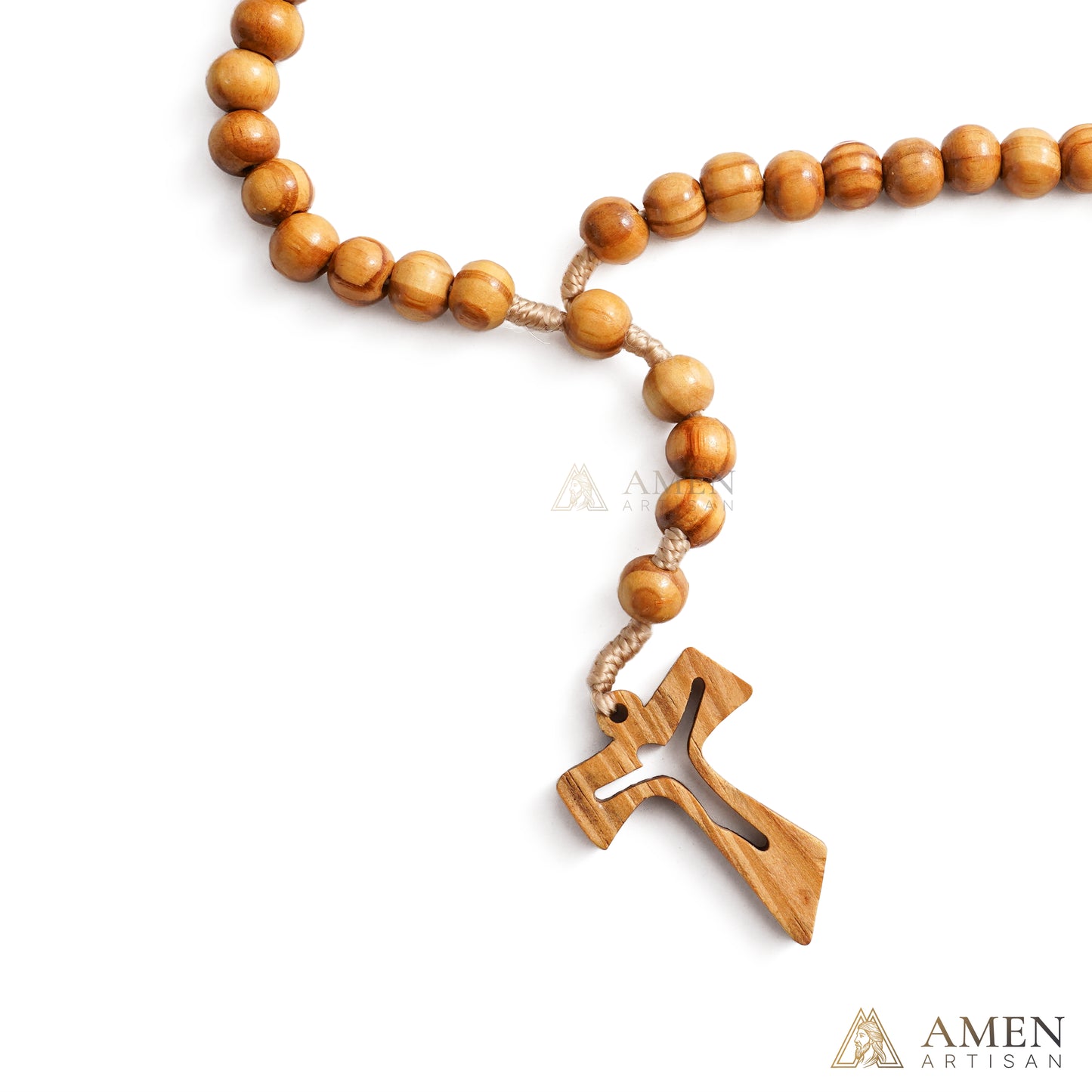 Natural Wooden Rosary Amen Artisan