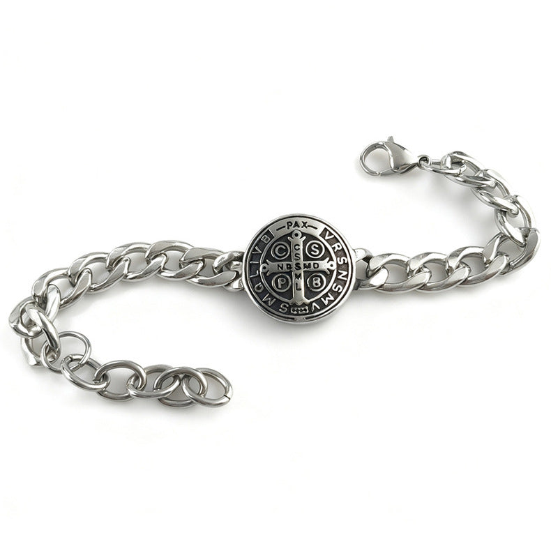 St. Benedict Medal Curb Chain Bracelet