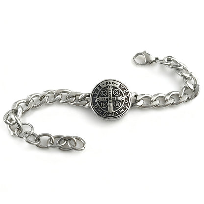 St. Benedict Medal Curb Chain Bracelet
