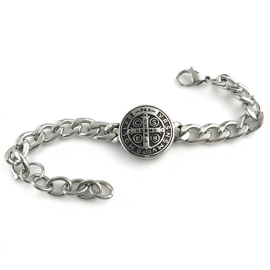 【DEAL TODAY】St. Benedict Medal Curb Chain Bracelet