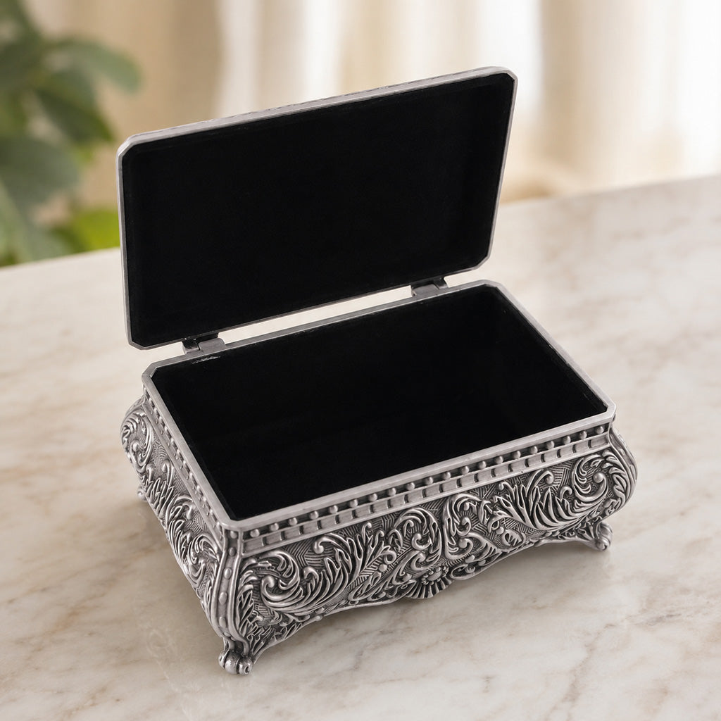 Vintage Metal Rosary Keepsake Box