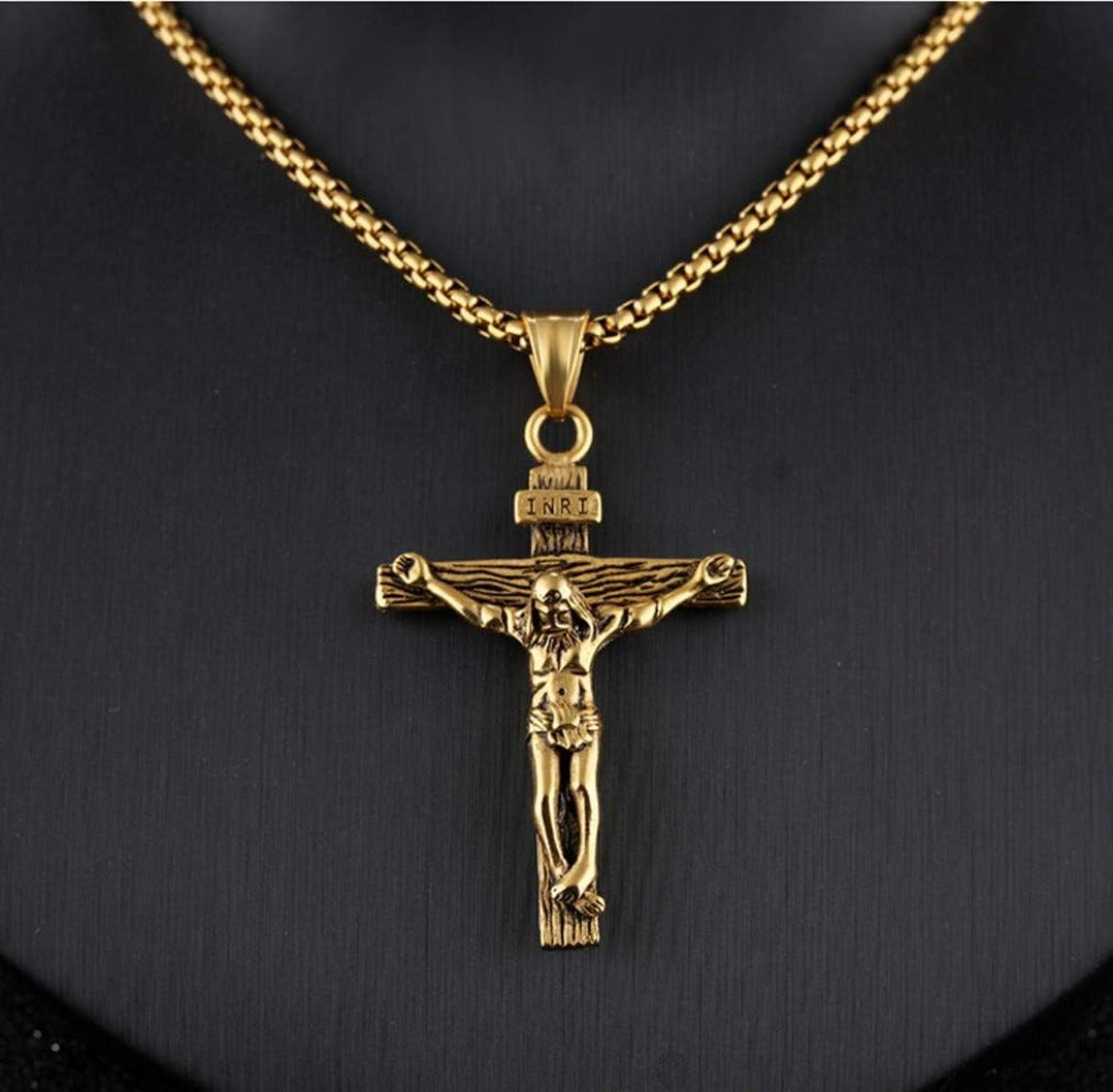 Vintage Crucifix Necklace Amen Artisan