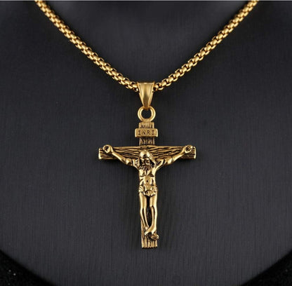 Vintage Crucifix Necklace Amen Artisan