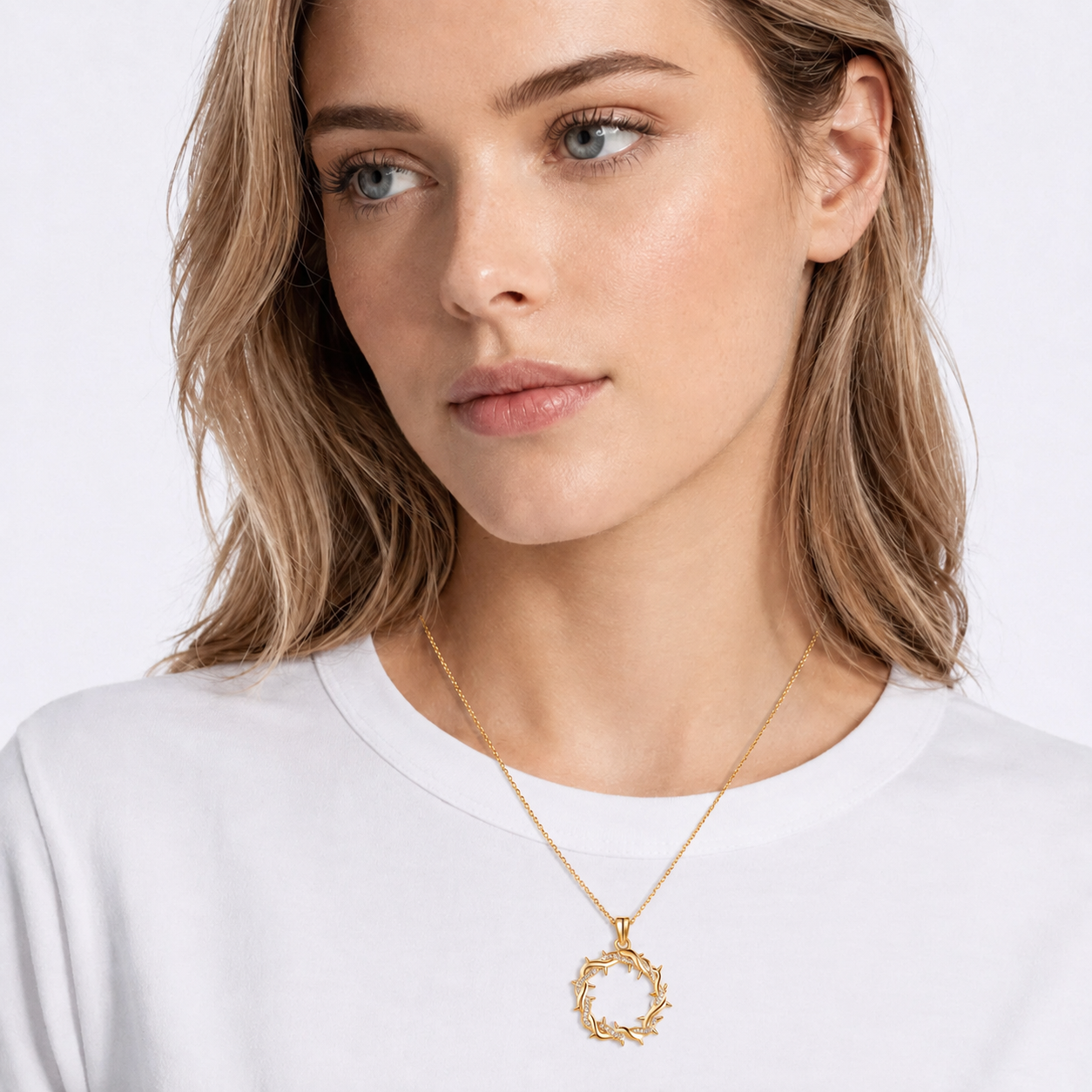 FIRST 50 CUSTOMERS ONLY —Rhinestone Crown of Thorns Pendant Necklace for Everyday Faith