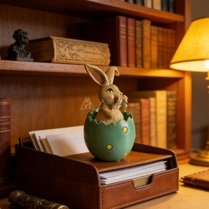 Easter Bunny Egg Statue Amen Artisan