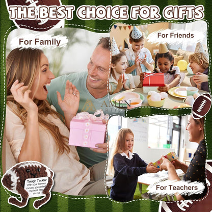 Hand-Knit Positive Football Plush Doll Amen Artisan