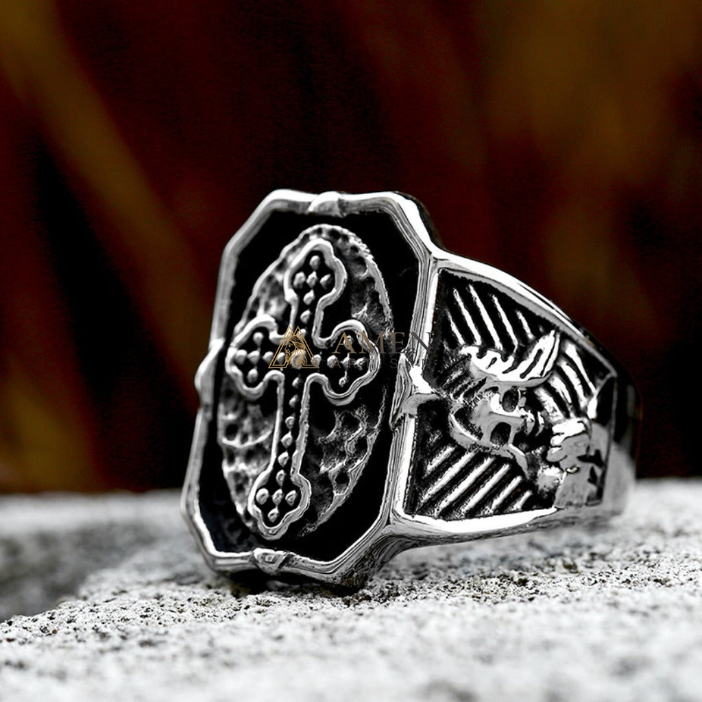 Cross Signet Ring Amen Artisan