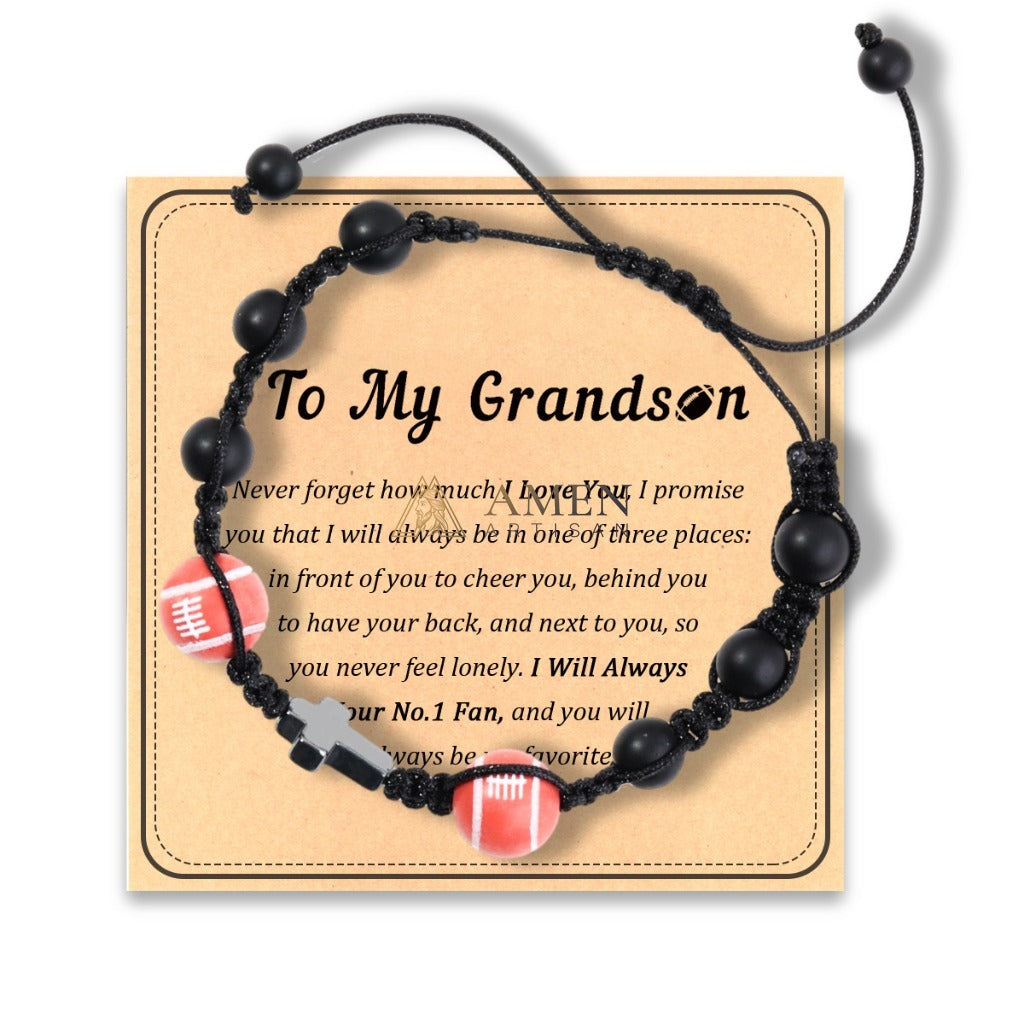 Cross Football Braided Bracelet Amen Artisan