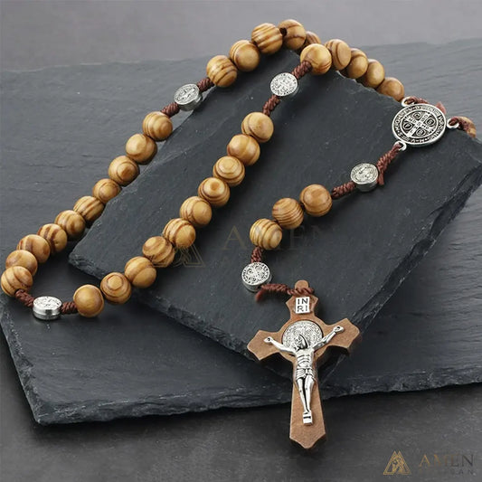 Nature Wood Rosary Amen Artisan