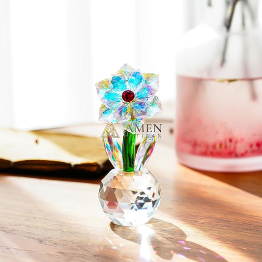 Crystal-Colored Sunflower Figurine Amen Artisan