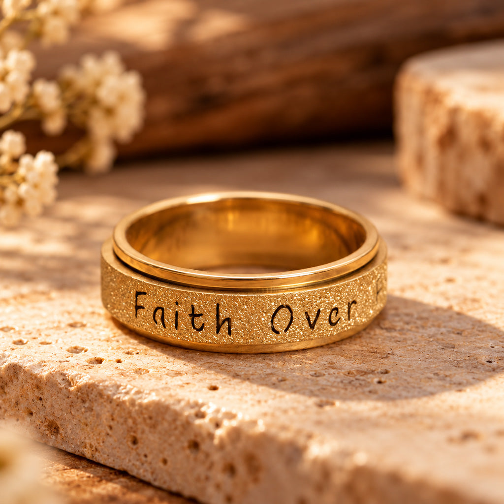 Faith Over Fear Spinner Ring – Turn to Faith, Not Fear