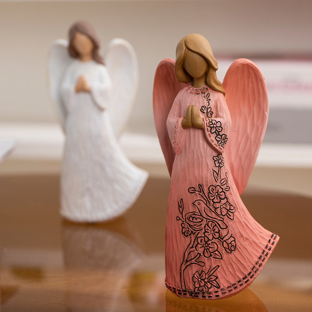 Blessing Angel Statue Ornament Guardian of Hope, Warmhearted Home Accent Amen Artisan