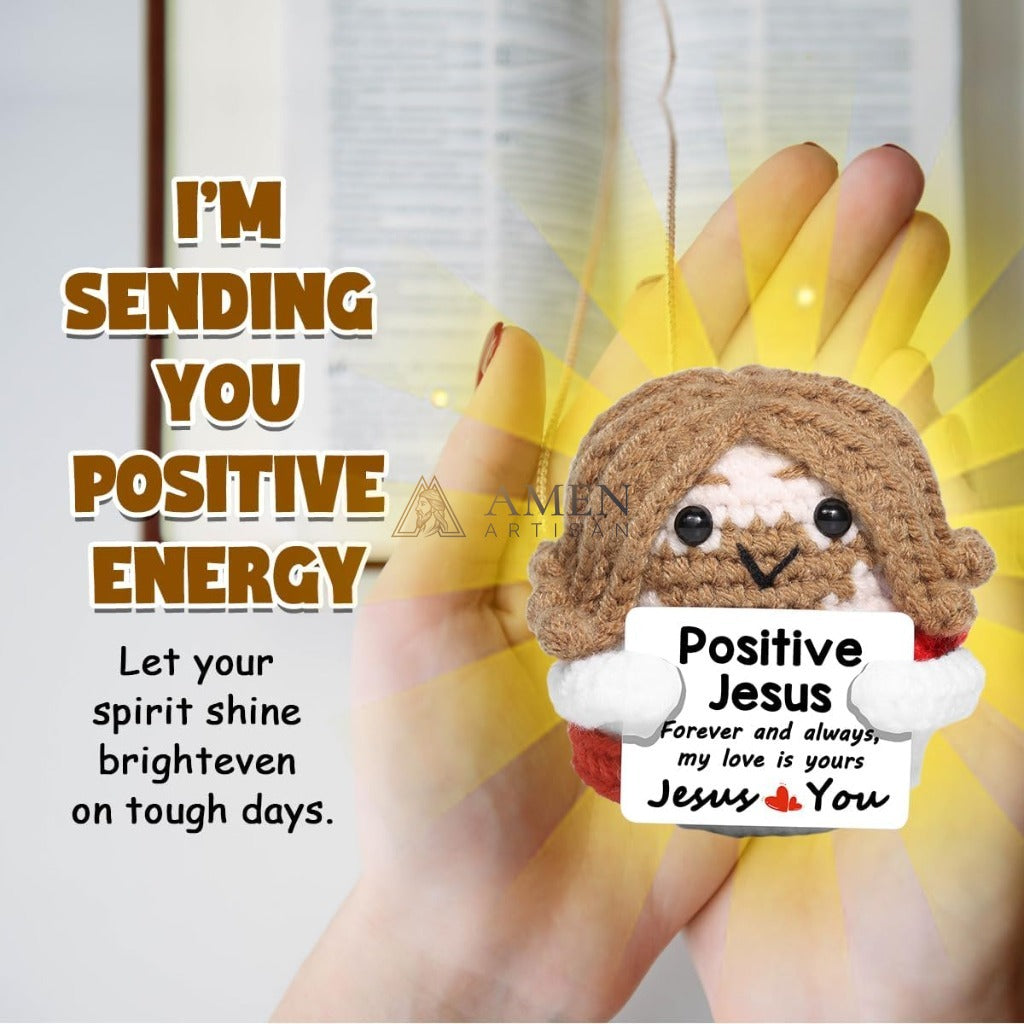 Handmade Positive Jesus Crochet Doll Amen Artisan