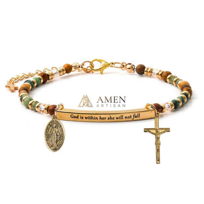 crucifix and Miraculous Medal Bracelet