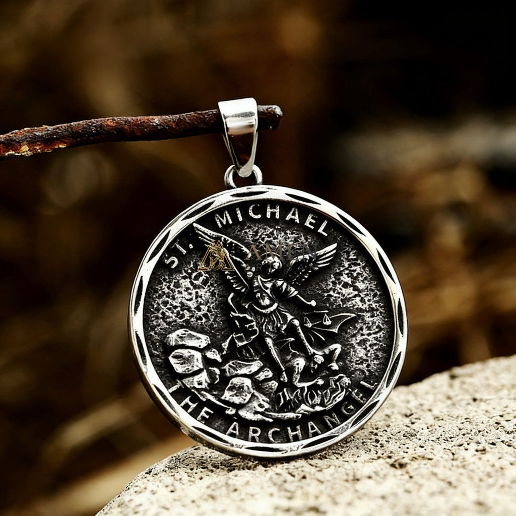 Saint Michael the Archangel Pendant Necklace Amen Artisan