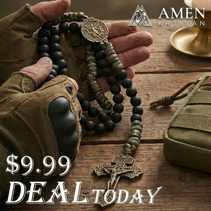 【Deal Today】Tactical Paracord Rosary – St. Michael Protection & Rugged Faith