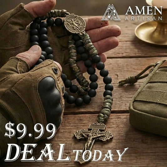 【Deal Today】Tactical Paracord Rosary – St. Michael Protection & Rugged Faith