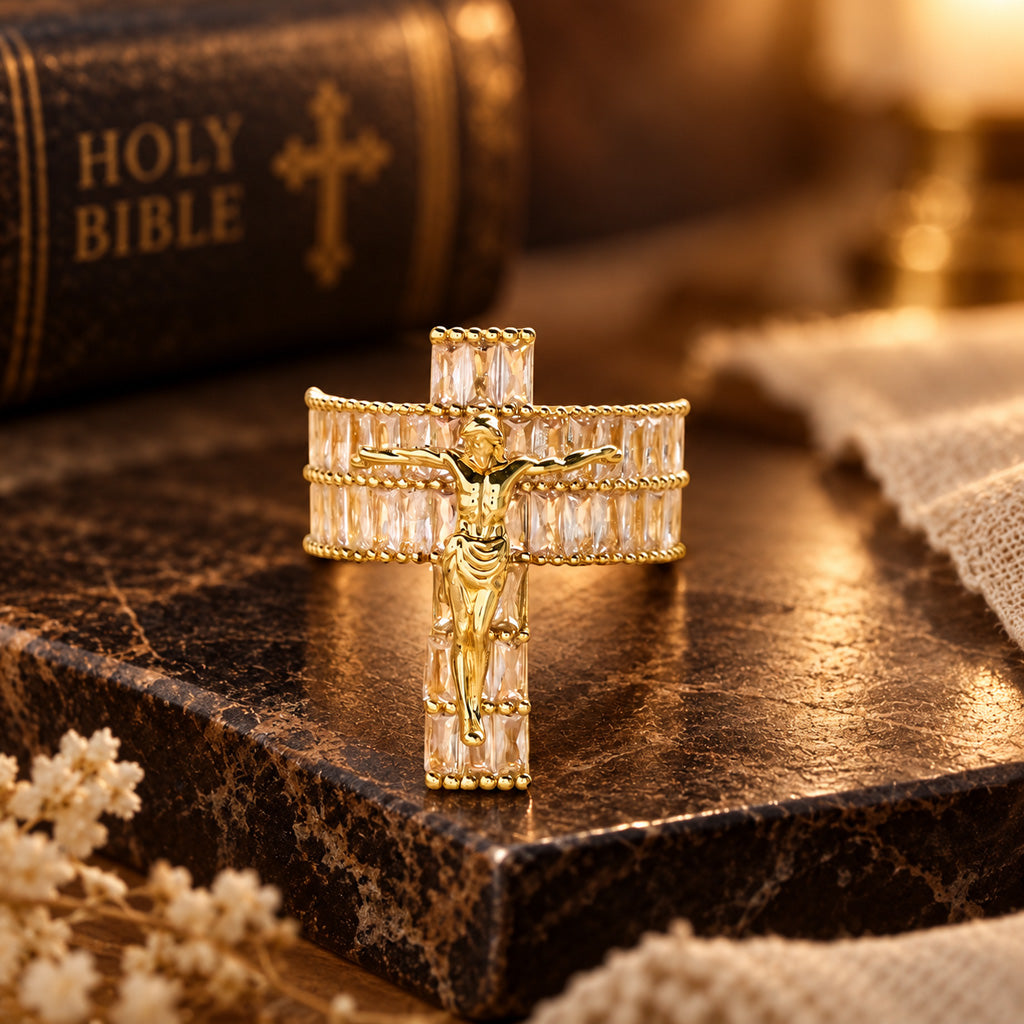 Radiant Crucifix Ring — Let Your Faith Shine