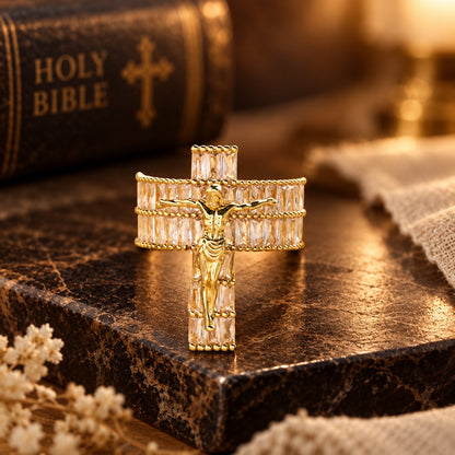 Radiant Crucifix Ring — Let Your Faith Shine