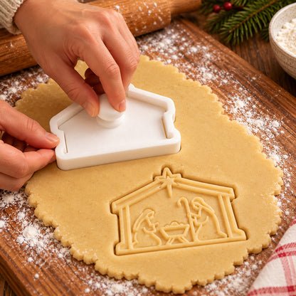 Nativity Heart Cookie Cutter & Embosser Set