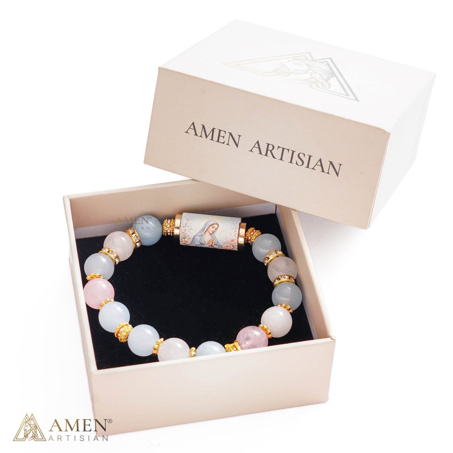 A Gentle Reminder of Grace — Natural Crystal Our Lady Bracelet
